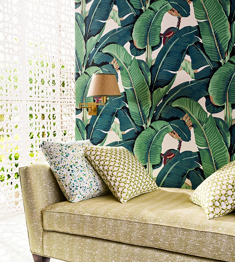 Hinson Hinson Palm - Wide Width Green Wallpaper Sample WHN000144000