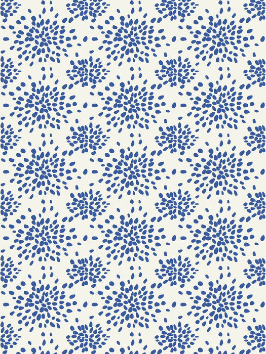 Hinson Fireworks Blue On White Wallpaper Sample WHN0008P1020D