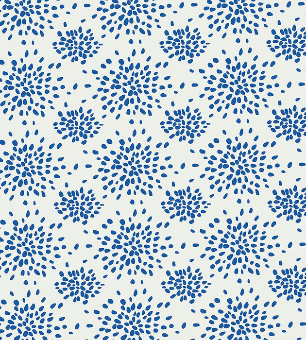 Hinson Fireworks Blue On White Wallpaper Sample WHN000BP1020