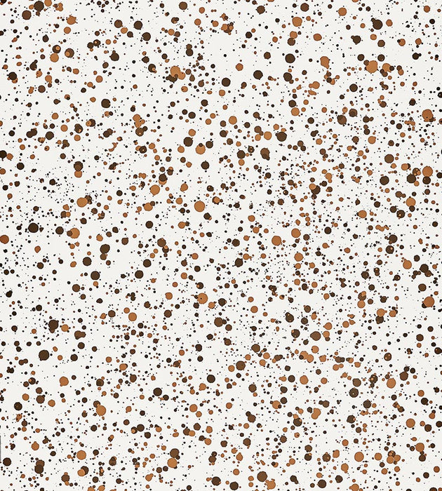 Hinson Spatter Brown On White Wallpaper Sample WHN000CP0153