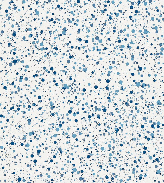 Hinson Spatter Navy On White Wallpaper Sample WHN000NP0153