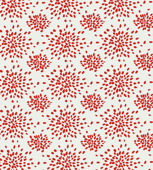 Hinson Fireworks Red On White Wallpaper Sample WHN000RP1020