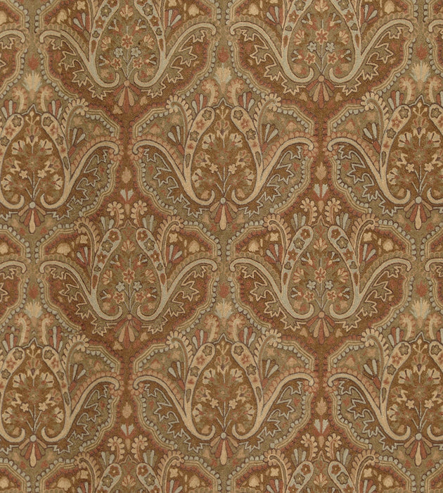 Old World Weavers Shaldar Crewel Brown Fabric Sample WI 00012000