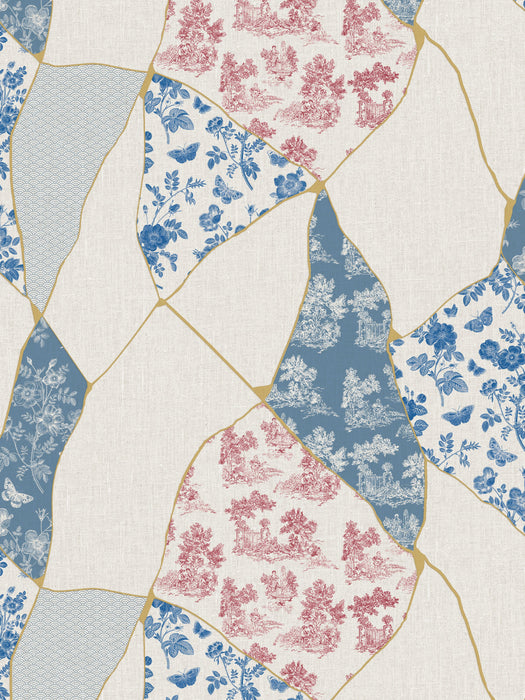 Jannelli & Volpi Kintsugi Cobalt & Crimson Wallpaper WJ200056700