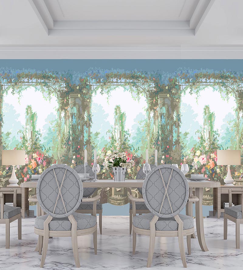 Nicolette Mayer Jardin Defosse Dyptich Chantilly - Pergola Panel Wallpaper WNM0001JARP