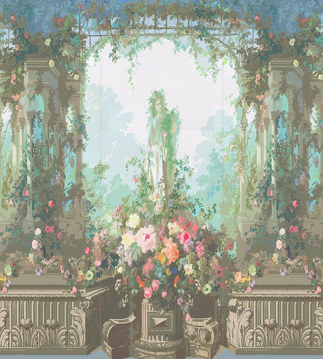 Nicolette Mayer Jardin Defosse Dyptich Chantilly - Statue Panel Wallpaper Sample WNM0001JARS