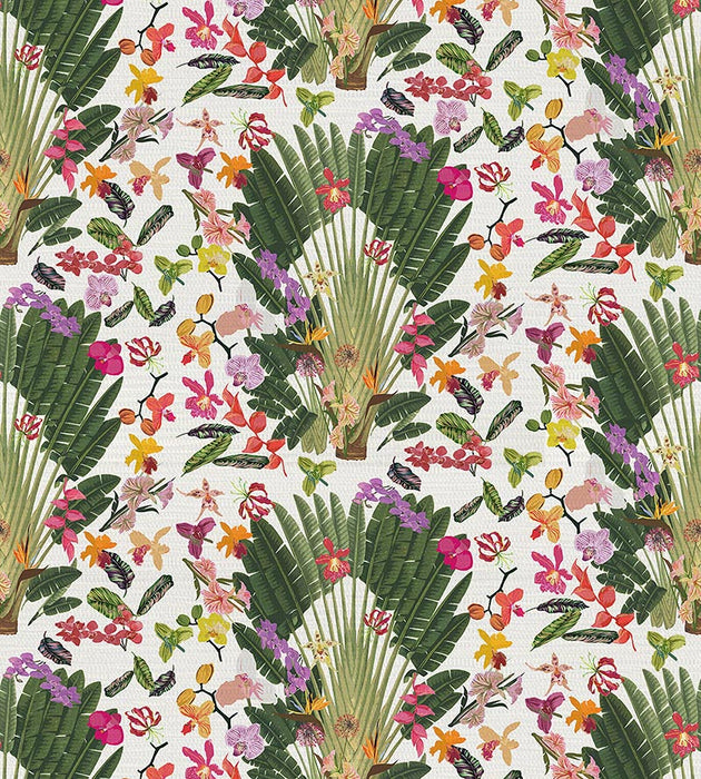 Nicolette Mayer Fantasy Tropical White Wallpaper Sample WNM0001TROP