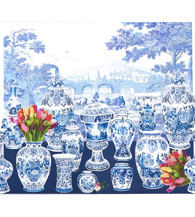 Nicolette Mayer Garniture Scenic - Tulips Blue - Right Panel Wallpaper WNM0002GSTR