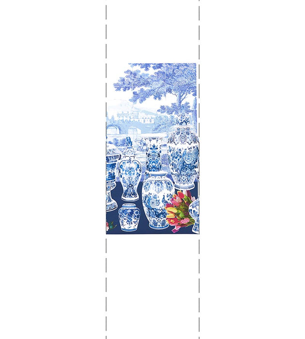 Nicolette Mayer Garniture Scenic - Tulips Blue - Right Panel Wallpaper WNM0002GSTR