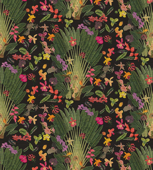 Nicolette Mayer Fantasy Tropical Black Wallpaper Sample WNM0002TROP