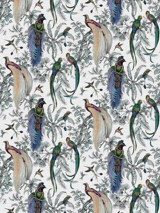 Nicolette Mayer Audubon Exotica Blue Green Multi Wallpaper Sample WNM0003AUDU