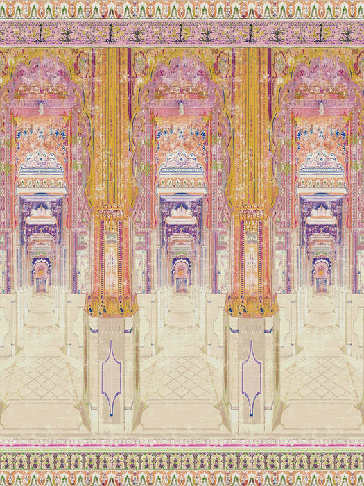 Nicolette Mayer Palatial Jaipur - Panel Orchid Sandlewood Wallpaper Sample WNM0004JAIP