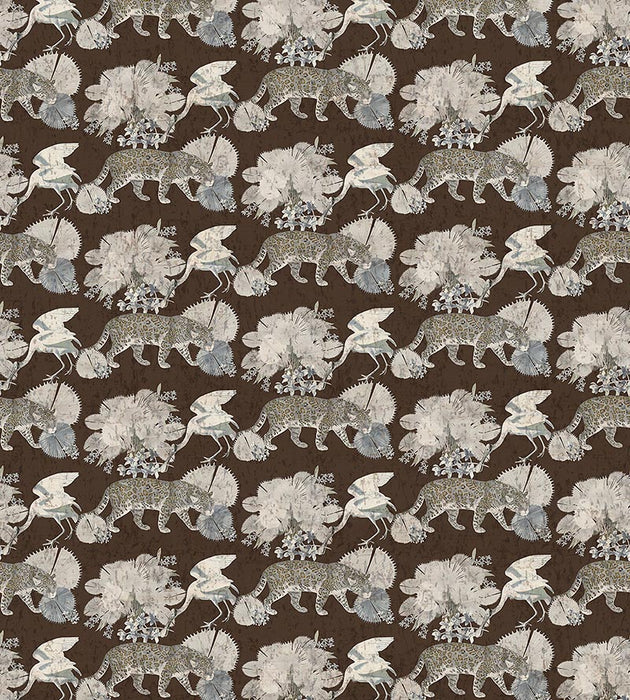 Nicolette Mayer Leopard Walk Chocolate Wallpaper Sample WNM0005LEOP