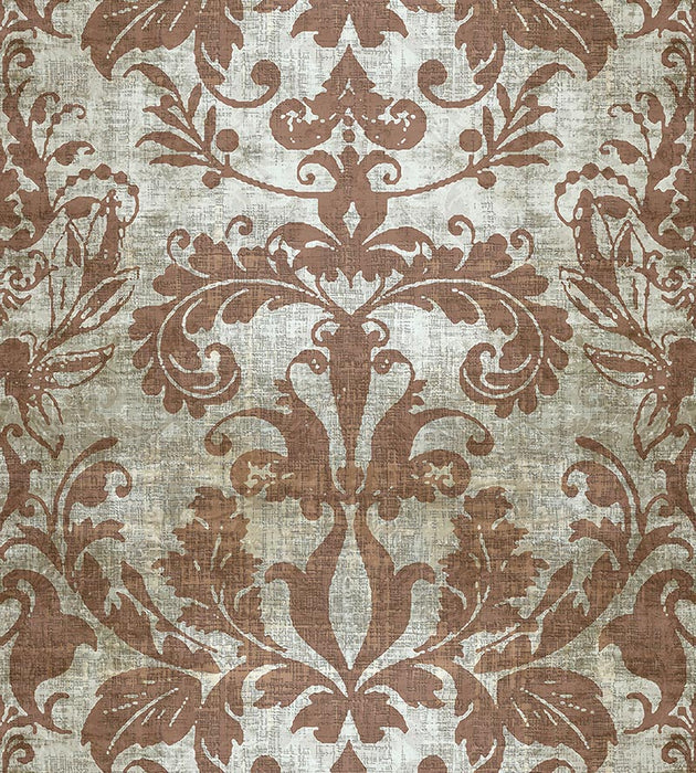 Nicolette Mayer Palace Damask Silver Wallpaper Sample WNM0011PALA