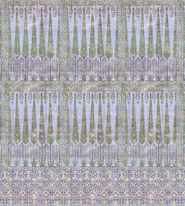 Nicolette Mayer Topkapi Garden - Panel Gold Purple Wallpaper Sample WNM1017TOPK