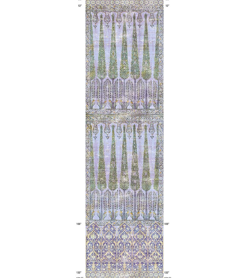 Nicolette Mayer Topkapi Garden - Panel Gold Purple Wallpaper WNM1017TOPK