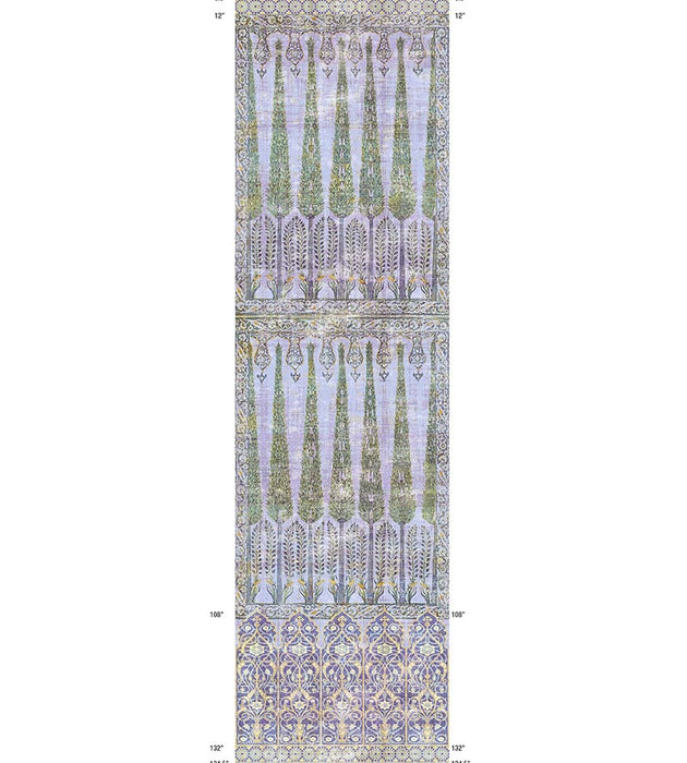 Nicolette Mayer Topkapi Garden - Panel Gold Purple Wallpaper Sample WNM1017TOPK