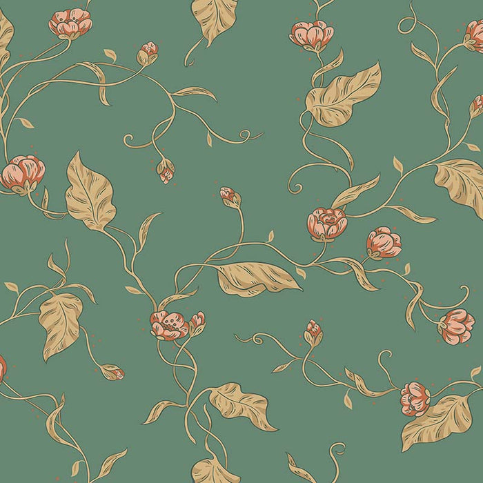 Sandberg Elmire Emerald Wallpaper Sample WSB 00091400