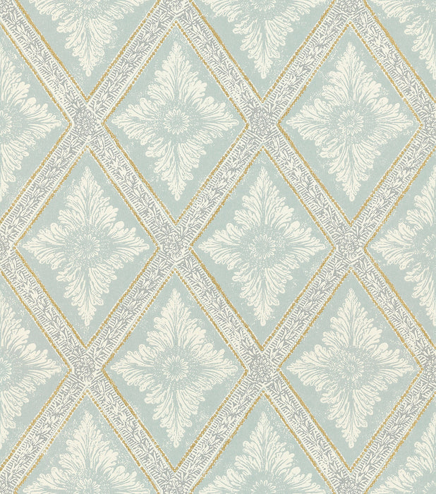 Sandberg Ludvig Turquoise Wallpaper Sample WSB00270493