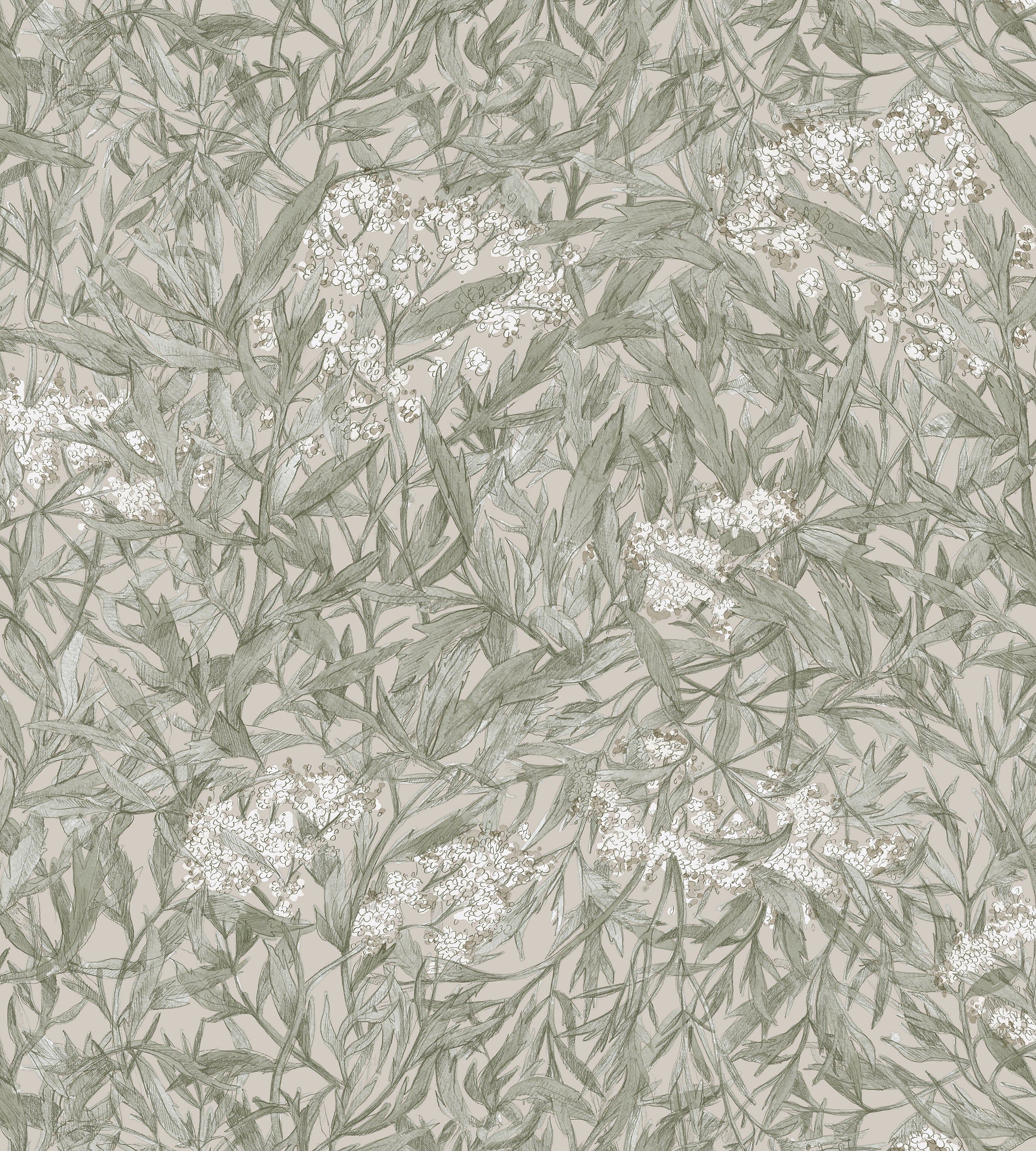 Sandberg Malin Sage Green Wallcovering Sample WSB00280225