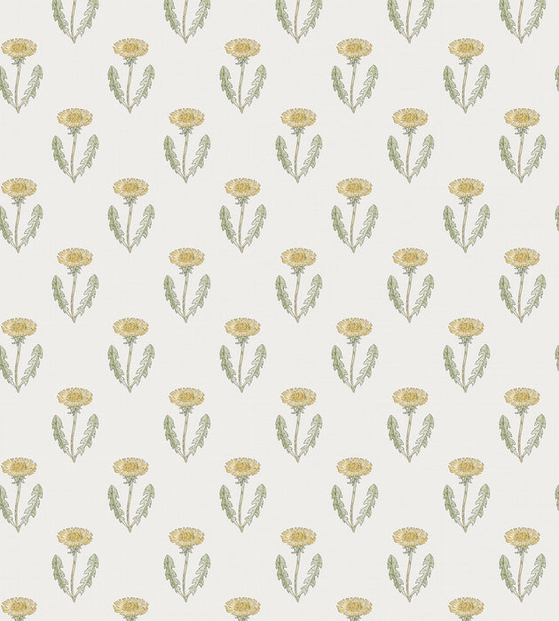 Sandberg Maskrosen Spring Green Wallcovering Sample WSB0037S1013