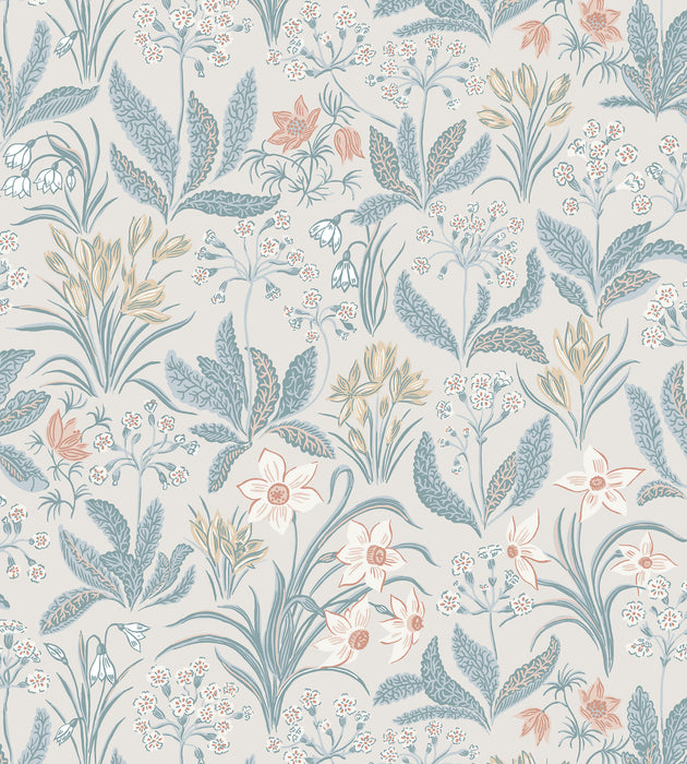 Sandberg Huset I Solen Folklore Blue Wallcovering Sample WSB005901015