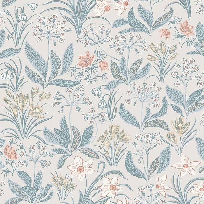 Sandberg Huset I Solen Folklore Blue Wallpaper Sample WSB 005901015