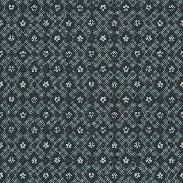 Sandberg Kimono Dark Blue Wallpaper Sample WSB00960238