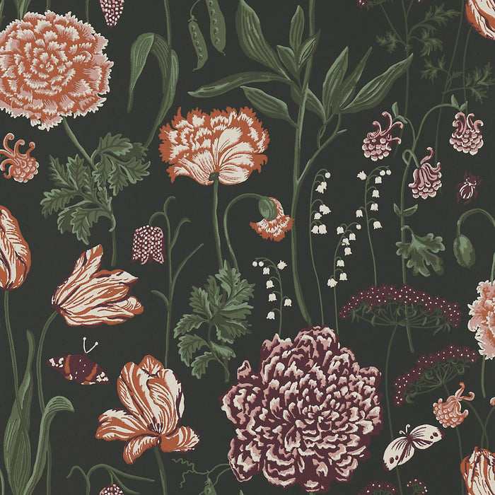 Sandberg Aurelie Dark Green Wallpaper Sample WSB00980434