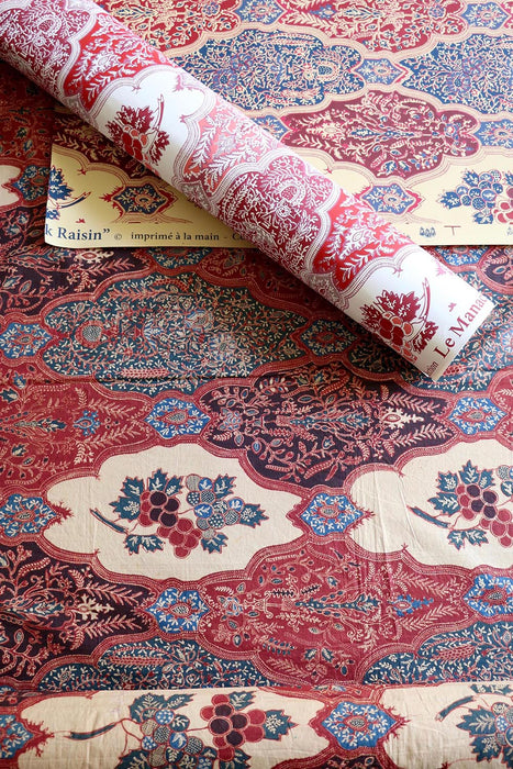 Le Manach Batik Raisin Rose Fabric L3673003