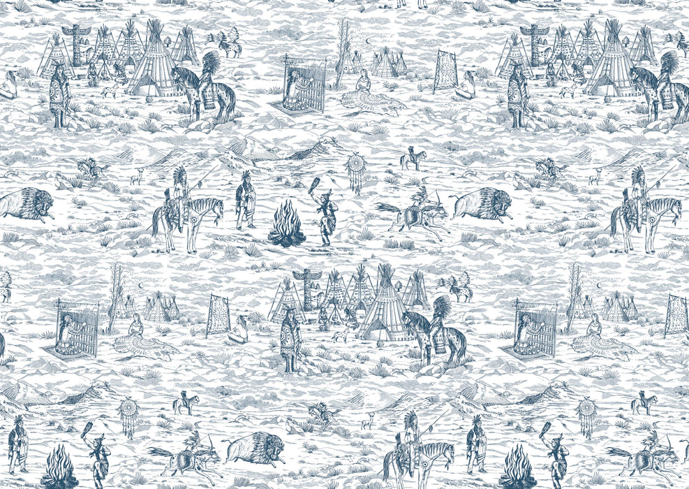 Pierre Frey Lakota Denim Wallpaper Sample FP505001