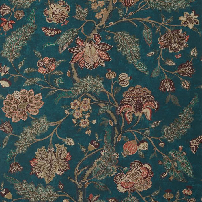 Zoffany Indienne Print Prussian Blue/Koi 322698 Fabric Sample ZAQF322698