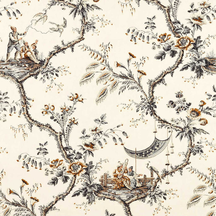 Zoffany Emperors Musician Charcoal Fabric ZART322753