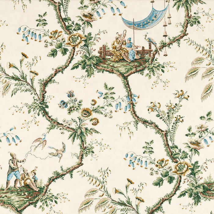 Zoffany Emperors Musician Evergreen Fabric Sample ZART322754