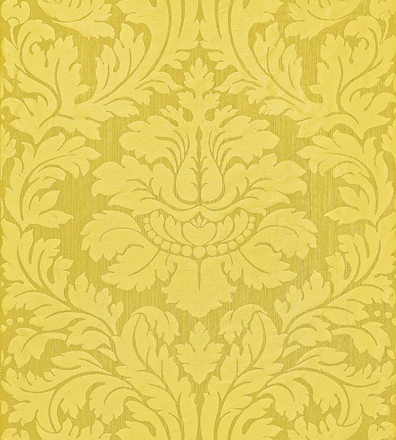 Old World Weavers Villa Regina Damask Lemon Fabric Sample ZA 2160REGI