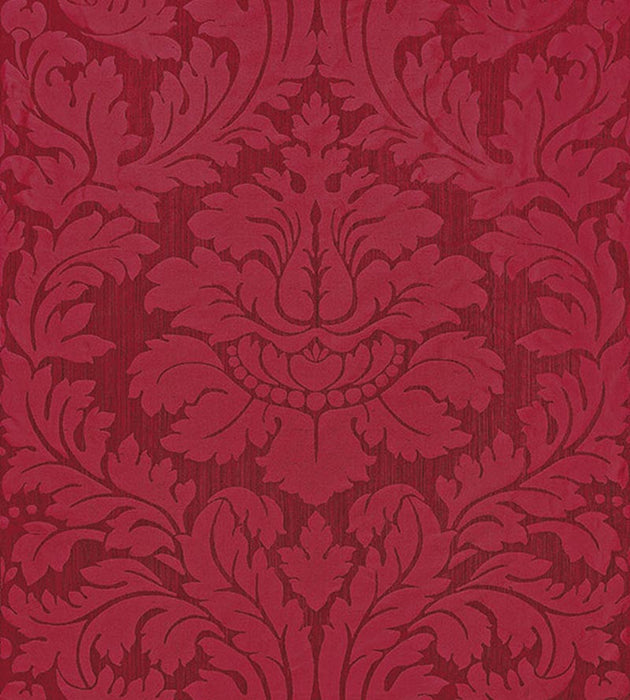 Old World Weavers Villa Regina Damask Scarlet Fabric Sample ZA 2166REGI