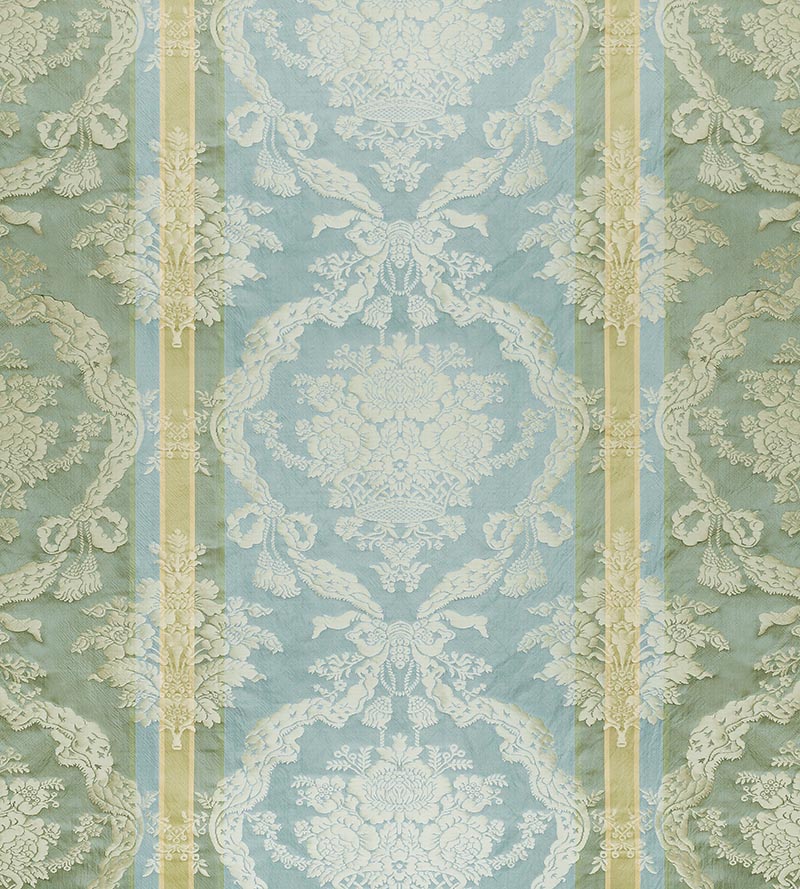 Old World Weavers Petrarca Stripe Celadon Sky Fabric Sample ZA 2192PTRS