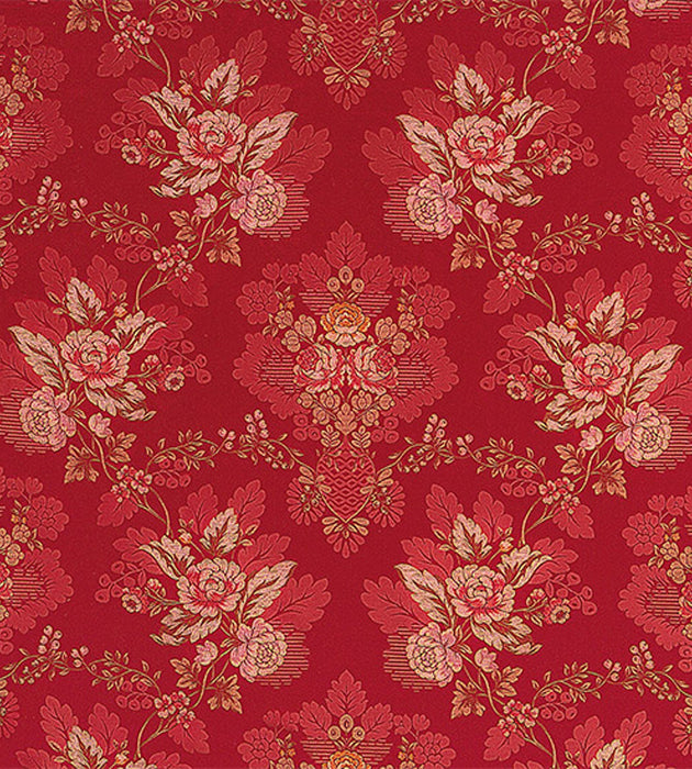 Old World Weavers Carlos Lampas Scarlet Fabric Sample ZA 1769CARL