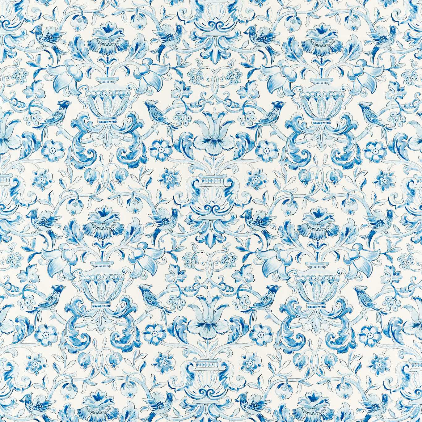 Zoffany Pompadour Print Indigo 322741 Fabric Sample ZCOT322741