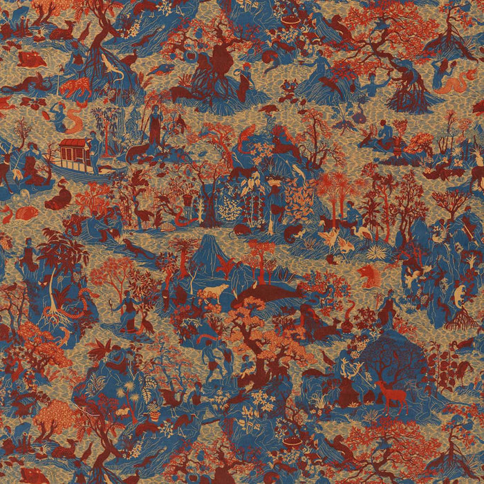 Zoffany Avalonis Velvet Como Blue/Koi 322744 Fabric Sample ZCOT322744