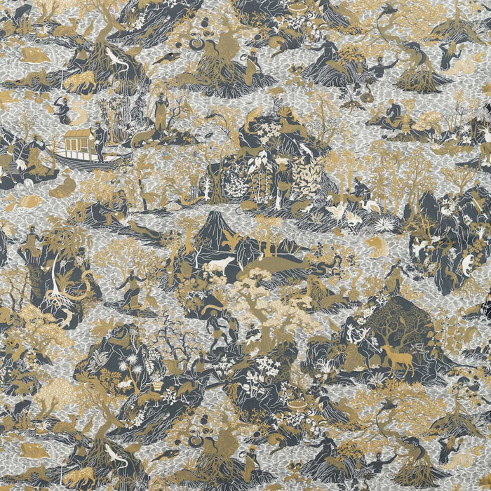 Zoffany Avalonis Vine Black Gold 322745 Fabric Sample ZCOT322745