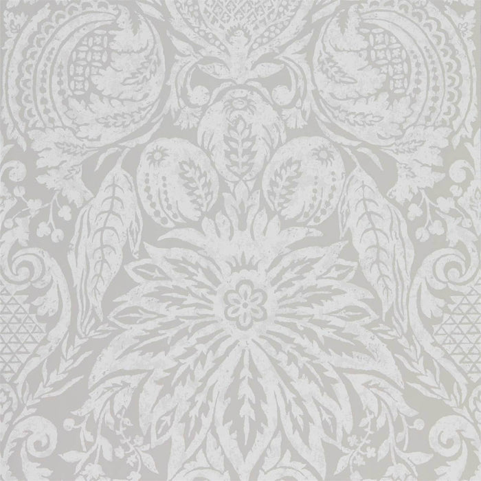 Zoffany Mitford Damask Platinum Grey 312863 Wallpaper Sample ZDAR312863