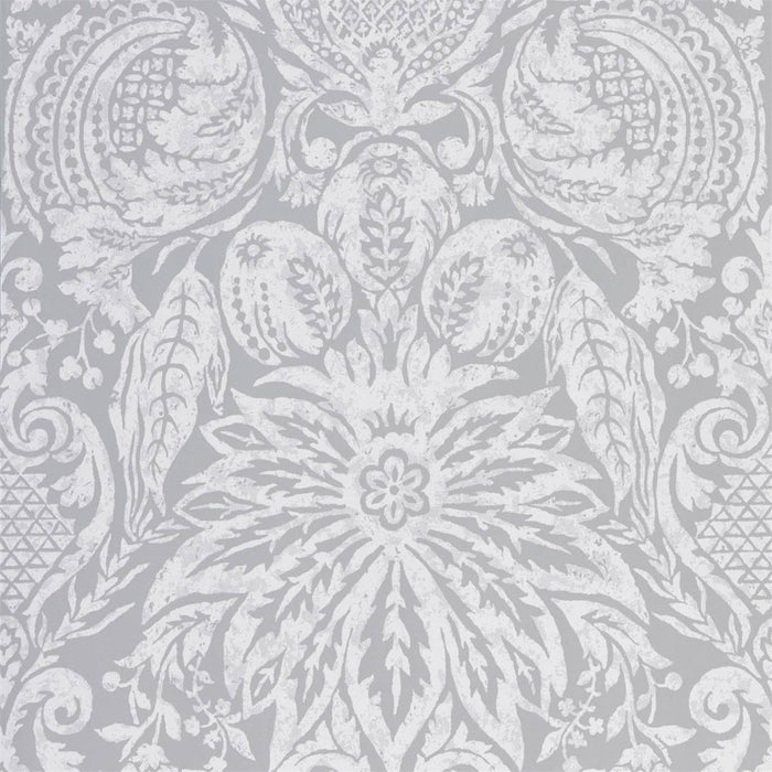 Zoffany Mitford Damask Empire Grey 312864 Wallpaper Sample ZDAR312864