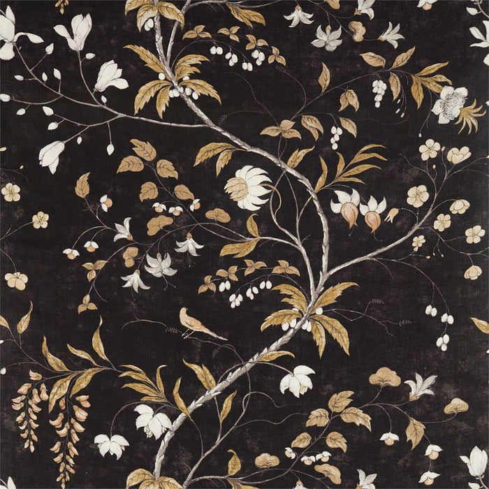 Zoffany Chambalon Trail Antique Gold/Vine Black 322654 Fabric Sample ZDAR322654