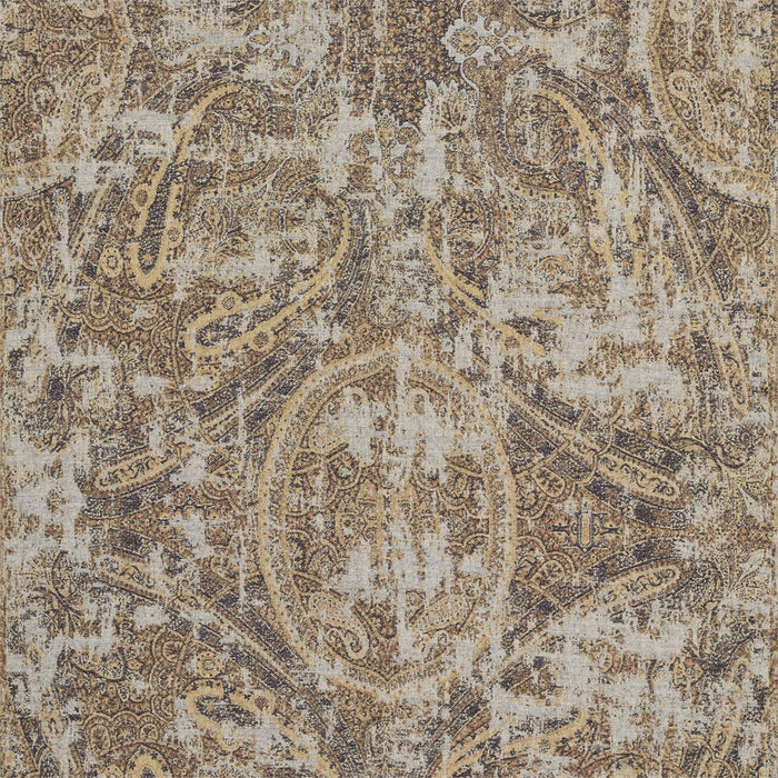 Zoffany Elswick Paisley Blue Umber 332803 Fabric Sample ZELS332803