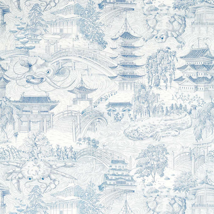 Zoffany Eastern Palace Indigo 322717 Fabric Sample ZHIF322717