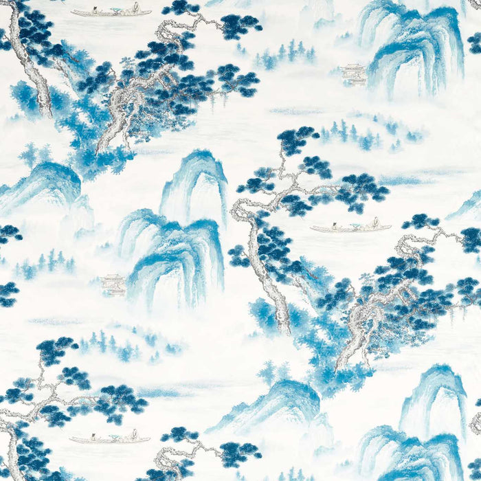 Zoffany Floating Mountains Indigo 322725 Fabric Sample ZHIF322725