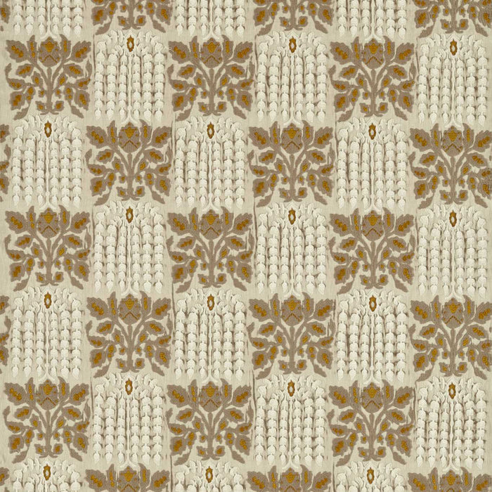 Zoffany Nirvani Embroidery Antique Gold 333233 Fabric Sample ZHIF333233