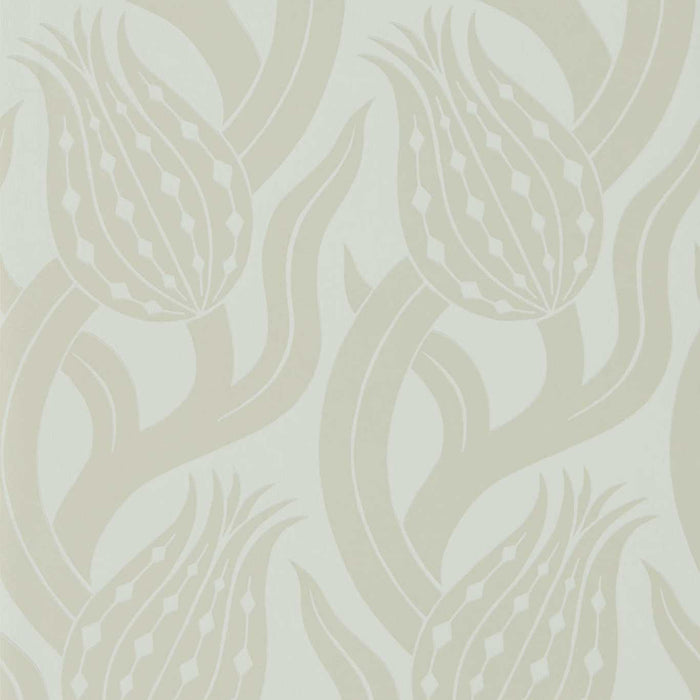 Zoffany Persian Tulip Silver 312998 Wallpaper Sample ZHIW312998