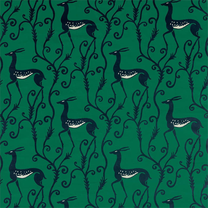 Zoffany Deco Deer Velvet Malachite 322673 Fabric Sample ZICO322673